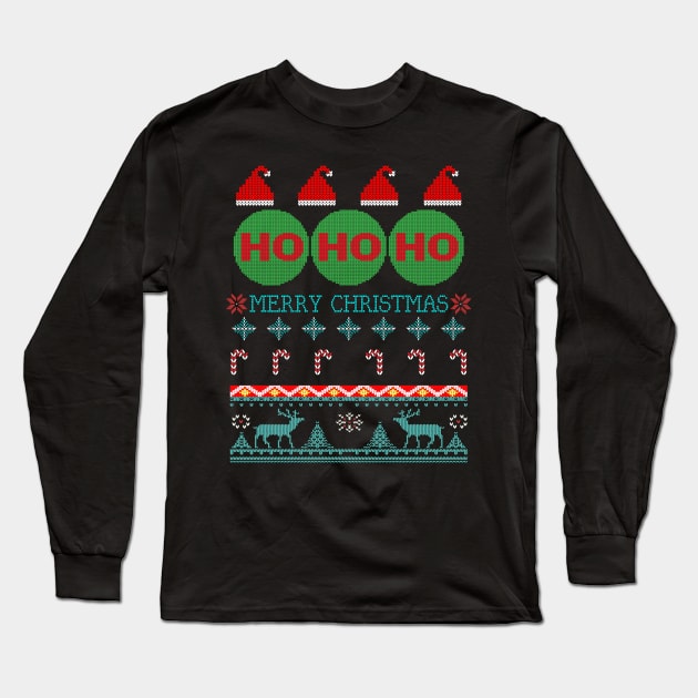 Ho Ho Ho Tacky Ugly Christmas Design Long Sleeve T-Shirt by Brobocop